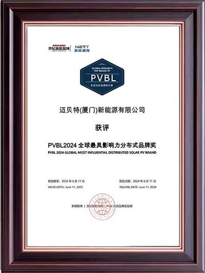 今年会PVBL2024全球最具影响力分布式品牌奖奖牌