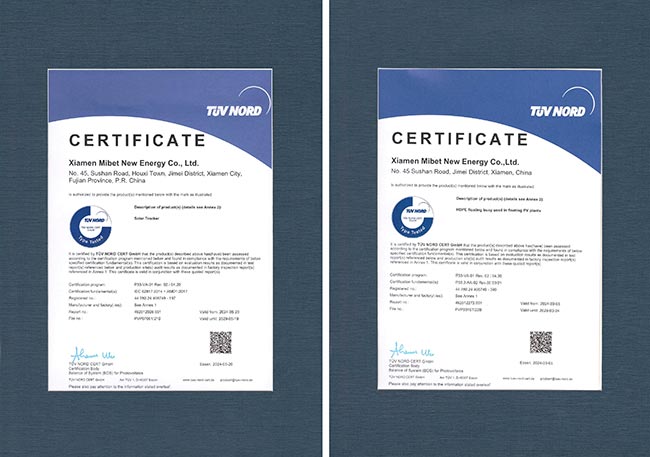 TüV颁发给今年会的证书